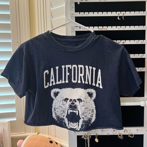 Brandy Melville Blue Cropped Tee